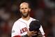 BOSTON, MA - MAY 26: Dustin Pedroia #15 of the Boston Red Sox reacts after David Ortiz #34 of the Boston Red Sox grounded out to the shortstop in the bottom of the seventh inning against the Tampa Bay Rays at Fenway Park on May 26, 2012 in Boston, Massachusetts. (Photo by Gail Oskin/Getty Images)