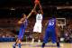ST LOUIS, MO - MARCH 25: Harrison Barnes #40 of the North Carolina Tar Heels attempts a shot against the Kansas Jayhawks during the 2012 NCAA Men's Basketball Midwest Regional Final at Edward Jones Dome on March 25, 2012 in St Louis, Missouri. (Photo by Dilip Vishwanat/Getty Images)