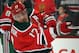 NEWARK, NJ - MARCH 17: Ilya Kovalchuk #17 of the New Jersey Devils takes the shot during warmups prior to the game against the Pittsburgh Penguins at the Prudential Center on March 17, 2012 in Newark, New Jersey. The Penguins defeated the Devils 5-2. (Photo by Bruce Bennett/Getty Images)