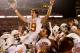 COLLEGE STATION, TX - NOVEMBER 24: Justin Tucker #19 of the Texas Longhorns celebrates with teammates after kicking the winning field goal as time expired in the second half of a game against the Texas A&M Aggies at Kyle Field on November 24, 2011 in College Station, Texas. Texas won the game, 27-25. (Photo by Darren Carroll/Getty Images)