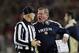 STANFORD, CA - NOVEMBER 26: Notre Dame Fighting Irish head coach Brian Kelly argues a call with side judge Glenn Crowther during their game against the Stanford Cardinal at Stanford Stadium on November 26, 2011 in Stanford, California. (Photo by Ezra Shaw/Getty Images)
