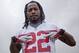 Asante Samuel flashing his "deuce deuce" sign at Falcons OTA's (photo courtesy of AP).