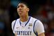 NEW ORLEANS, LA - MARCH 31: Anthony Davis #23 of the Kentucky Wildcats reacts in the first half while taking on the Louisville Cardinals during the National Semifinal game of the 2012 NCAA Division I Men's Basketball Championship at the Mercedes-Benz Superdome on March 31, 2012 in New Orleans, Louisiana. (Photo by Ronald Martinez/Getty Images)