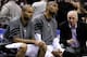 Popovich, Parker, and Duncan strategize in their defeat of the OKC Thunder.
