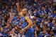 DALLAS, TX - MAY 03: Derek Fisher #37 of the Oklahoma City Thunder celebrates a three point shot against the Dallas Mavericks during Game Three of the Western Conference Quarterfinal at American Airlines Center on May 3, 2012 in Dallas, Texas. NOTE TO USER: User expressly acknowledges and agrees that, by downloading and or using this photograph, User is consenting to the terms and conditions of the Getty Images License Agreement. (Photo by Ronald Martinez/Getty Images)