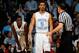 ATLANTA, GA - MARCH 11: (L-R) Harrison Barnes #40 and Kendall Marshall #5 of the North Carolina Tar Heels react after Barnes was called for a blocking foul against the Florida State Seminoles during the Final Game of the 2012 ACC Men's Basketball Conference Tournament at Philips Arena on March 11, 2012 in Atlanta, Georgia. (Photo by Kevin C. Cox/Getty Images)