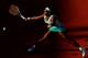 PARIS, FRANCE - MAY 29: Serena Williams of USA plays a forehand in her women's singles first round match between Serena Williams of USA and Virginie Razzano of France during day three of the French Open at Roland Garros on May 29, 2012 in Paris, France. (Photo by Mike Hewitt/Getty Images)