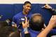 LEXINGTON, KY - APRIL 17: Anthony Davis talks with the media during the news conference in which he announced he will enter the NBA draft at Joe Craft Center on April 17, 2012 in Lexington, Kentucky. (Photo by Andy Lyons/Getty Images)