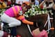 ELMONT, NY - JUNE 11: Jose Valdivia, Jr. smiles after riding Ruler On Ice #3 to victory during the running of the 143rd Belmont Stakes at Belmont Park on June 11, 2011 in Elmont, New York. (Photo by Nick Laham/Getty Images)