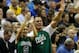 ORLANDO, FL - MAY 18: Pro Wrestler John Cena cheeers for the Boston Celtics against of the Orlando Magic in Game Two of the Eastern Conference Finals during the 2010 NBA Playoffs at Amway Arena on May 18, 2010 in Orlando, Florida. NOTE TO USER: User expressly acknowledges and agrees that, by downloading and/or using this Photograph, user is consenting to the terms and conditions of the Getty Images License Agreement. (Photo by Kevin C. Cox/Getty Images)