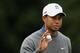 DUBLIN, OH - JUNE 01: Tiger Woods waves to the gallery after a birdie putt on the first green during the second round of the Memorial Tournament presented by Nationwide Insurance at Muirfield Village Golf Club on June1, 2012 in Dublin, Ohio. (Photo by Scott Halleran/Getty Images)