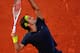 PARIS, FRANCE - JUNE 01: Roger Federer of Switzerland serves during his men's singles third round match against Nicolas Mahut of France during day six of the French Open at Roland Garros on June 1, 2012 in Paris, France. (Photo by Mike Hewitt/Getty Images)