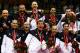 BEIJING - AUGUST 24: United States players and coach Hugh McCutcheon celebrate victory in the Gold Medal volleyball match between the United States and Brazil held at the Capital Indoor Stadium during Day 16 of the Beijing 2008 Olympic Games on August 24, 2008 in Beijing, China. (Photo by Jonathan Ferrey/Getty Images)