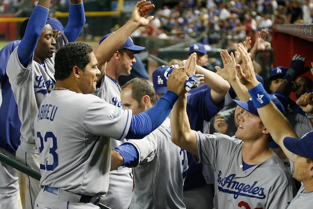 Abreu Hits 1st HR as Dodgers Snap 5-Game Skid