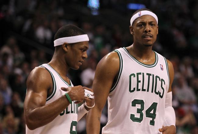 With Paul Pierce fouled out, Rajon Rondo hit 1 of 2 free throws to give Boston a two point lead.