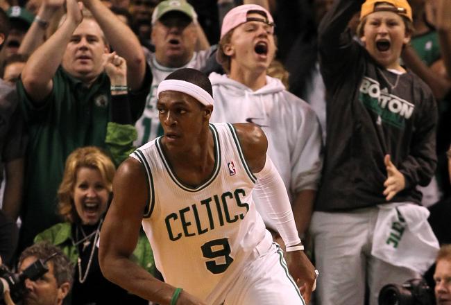 Rajon Rondo hit one of two free throws to help ice the game for Boston.