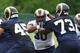 ST. LOUIS, MO - MAY 12: Michael Brockers #90 of the St. Louis Rams blocks during rookie mini camp at the ContinuityX Training Center on May 12, 2012 in St. Louis, Missouri. (Photo by Dilip Vishwanat/Getty Images)