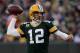 GREEN BAY, WI - JANUARY 15: Aaron Rodgers #12 of the Green Bay Packers drops back to pass against the New York Giants during their NFC Divisional playoff game at Lambeau Field on January 15, 2012 in Green Bay, Wisconsin. (Photo by Jonathan Daniel/Getty Images)