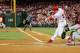PHILADELPHIA , PA - SEPTEMBER 18: Chase Utley #26 of the Philadelphia Phillies gets a base hit against the St Louis Cardinals at Citizens Bank Park on September 18, 2011 in Philadelphia, Pennsylvania. Theg Cardinals defeated the Phillies 5-0. (Photo by Len Redkoles/Getty Images)