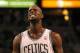 BOSTON, MA - JUNE 01: Kevin Garnett #5 of the Boston Celtics reacts in the first half against the Miami Heat in Game Three of the Eastern Conference Finals in the 2012 NBA Playoffs on June 1, 2012 at TD Garden in Boston, Massachusetts. NOTE TO USER: User expressly acknowledges and agrees that, by downloading and or using this photograph, User is consenting to the terms and conditions of the Getty Images License Agreement. (Photo by Jim Rogash/Getty Images)