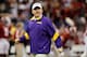 NEW ORLEANS, LA - JANUARY 09: Head coach Les Miles of the Louisiana State University Tigers takes the field before playing against the Alabama Crimson Tide during the 2012 Allstate BCS National Championship Game at Mercedes-Benz Superdome on January 9, 2012 in New Orleans, Louisiana. (Photo by Chris Graythen/Getty Images)