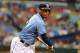 ST. PETERSBURG, FL - MAY 6: Outfielder Desmond Jennings #8 of the Tampa Bay Rays walks in the first inning against the Oakland Athletics May 6, 2012 at Tropicana Field in St. Petersburg, Florida. The Rays scored 4 runs on 2 hits in the inning. (Photo by Al Messerschmidt/Getty Images)