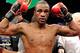 LAS VEGAS, NV - FEBRUARY 19: Mike Jones of Philadelphia celebrates his unanimous-decision victory over Jesus Soto-Karass of Mexico in their welterweight bout at the Mandalay Bay Events Center February 19, 2011 in Las Vegas, Nevada. (Photo by Ethan Miller/Getty Images)