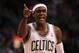BOSTON, MA - JUNE 01: Rajon Rondo #9 of the Boston Celtics gestures as he reacts in the second half against the Miami Heat in Game Three of the Eastern Conference Finals in the 2012 NBA Playoffs on June 1, 2012 at TD Garden in Boston, Massachusetts. NOTE TO USER: User expressly acknowledges and agrees that, by downloading and or using this photograph, User is consenting to the terms and conditions of the Getty Images License Agreement. (Photo by Jim Rogash/Getty Images)