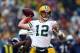 SAN DIEGO - NOVEMBER 6: Quarterback Aaron Rodgers #12 of the Green Bay Packers throws from the pocket against the San Diego Chargers on November 6, 2011 at Qualcomm Stadium in San Diego, California. (Photo by Donald Miralle/Getty Images)