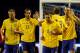 Sweden celebrates their goal in a friendly against Croatia