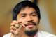 LAS VEGAS, NV - JUNE 06: Boxer Manny Pacquiao appears during the final news conference for his bout with Timothy Bradley at the MGM Grand Hotel/Casino June 6, 2012 in Las Vegas, Nevada. Pacquiao will defend his WBO welterweight title against Bradley when the two meet in the ring on June 9 in Las Vegas. (Photo by David Becker/Getty Images)