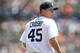 DETROIT, MI - JUNE 07: Casey Crosby of the Detroit Tigers looks on during the first inning while playing the Cleveland Indians at Comerica Park on June 7, 2012 in Detroit, Michigan. Detroit won the game 7-5. (Photo by Gregory Shamus/Getty Images)