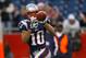 FOXBOROUGH, MA - DECEMBER 23: Jabar Gaffney #10 of the New England Patriots completes a drill before a game against the Miami Dolphins at Gillette Stadium on December 23, 2007 in Foxborough, Massachusetts. Patriots won 28-7. (Photo by Jim Rogash/Getty Images)