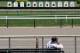 ELMONT, NY - JUNE 08: A man sits in front of a row of plaques of past Triple Crown winners in preparation for the 144th Belmont Stakes at Belmont Park on June 8, 2012 in Elmont, New York. It was announced earlier in the day that I'll Have Another has been scratched from the 2012 Belmont Stakes, ending his bid for a Triple Crown. (Photo by Jamie Squire/Getty Images)