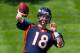 ENGLEWOOD, CO - MAY 21: Peyton Manning #18 of the Denver Broncos throws during organized team activities at Dove Valley on May 21, 2012 in Englewood, Colorado. (Photo by Justin Edmonds/Getty Images)