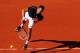 PARIS, FRANCE - JUNE 08: Novak Djokovic of Serbia serves in his men's singles semi final match against Roger Federer of Switzerland during day 13 of the French Open at Roland Garros on June 8, 2012 in Paris, France. (Photo by Mike Hewitt/Getty Images)