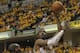 INDIANAPOLIS, IN - MAY 24: Roy Hibbert #55 of the Indiana Pacers shoots against Joel Anthony #50the Miami Heat in Game Six of the Eastern Conference Semifinals in the 2012 NBA Playoffs at Bankers Life Fieldhouse on May 24, 2012 in Indianapolis, Indiana.The Heat defeated the Pacers 105-93 to win the series. NOTE TO USER: User expressly acknowledges and agrees that, by downloading and/or using this photograph, User is consenting to the terms and conditions of the Getty Images License Agreement. (Photo by Jonathan Daniel/Getty Images)