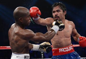 Bradley taking a clean Pacquiao shot