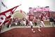 NORMAN, OK - NOVEMBER 26: Members of the Oklahoma Sooners take the field before the game against the Iowa State Cyclones on October 26, 2011 at Gaylord Family-Oklahoma Memorial Stadium in Norman, Oklahoma. Oklahoma defeated Iowa State 26-6. (Photo by Brett Deering/Getty Images)