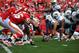 KANSAS CITY, MO - NOVEMBER 06: The Kansas City Chiefs line up against the Miami Dolphins during the first quarter on November 6, 2011 at Arrowhead Stadium in Kansas City, Missouri. Miami defeated Kansas City 31-3. (Photo by Peter Aiken/Getty Images)