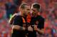 ROTTERDAM, NETHERLANDS - MAY 30: Wesley Sneijder (#10) and Stijn Schaars of Netherlands speak during the International Friendly between the Netherlands and Slovakia at De Kuip Stadion on May 30, 2012 in Rotterdam, Netherlands. (Photo by Dean Mouhtaropoulos/Getty Images)