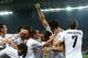 L'VIV, UKRAINE - JUNE 09: Mario Gomez of Germany celebrates scoring their first goal with his team mates during the UEFA EURO 2012 group B match between Germany and Portugal at Arena Lviv on June 9, 2012 in L'viv, Ukraine. (Photo by Joern Pollex/Getty Images)