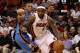 MIAMI, FL - MARCH 16: LeBron James #6 of the Miami Heat drives by Russell Westbrook #0 of the Oklahoma City Thunder during a game at American Airlines Arena on March 16, 2011 in Miami, Florida. NOTE TO USER: User expressly acknowledges and agrees that, by downloading and/or using this Photograph, User is consenting to the terms and conditions of the Getty Images License Agreement. (Photo by Mike Ehrmann/Getty Images)
