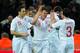 LONDON, ENGLAND - FEBRUARY 29: Captain Scott Parker (C) of England celebrates with team-mates Stewart Downing (L) and Leighton Baines after Ashley Young of England scored his team's second goal during the international friendly match between England and Netherlands at Wembley Stadium on February 29, 2012 in London, England. (Photo by Shaun Botterill/Getty Images)