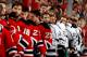 NEWARK, NJ - JUNE 09: Members of the New Jersey Devils and the Los Angeles Kings look on during introductions prior to Game Five of the 2012 NHL Stanley Cup Final at the Prudential Center on June 9, 2012 in Newark, New Jersey. (Photo by Bruce Bennett/Getty Images)