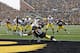 IOWA CITY, IA - NOVEMBER 5: B.J. Lowery #19 of the Iowa Hawkeyes defends the final pass of the game against Roy Roundtree #12 of the Michigan Wolverines at Kinnick Stadium on November 5, 2011 in Iowa City, Iowa. Iowa held on to win 24-16. (Photo by Joe Robbins/Getty Images)