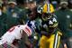 GREEN BAY, WI - JANUARY 15: James Starks #44 of the Green Bay Packers runs with the ball against the New York Giants during their NFC Divisional playoff game at Lambeau Field on January 15, 2012 in Green Bay, Wisconsin. (Photo by Jamie Squire/Getty Images)