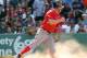 BOSTON, MA - JUNE 10: Bryce Harper #34 of the Washington Nationals scores the go-ahead run in the ninth inning against the Boston Red Sox during interleague play at Fenway Park June 10, 2012 in Boston, Massachusetts. (Photo by Jim Rogash/Getty Images)