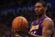 OKLAHOMA CITY, OK - MAY 21: Metta World Peace #15 of the Los Angeles Lakers during Game Five of the Western Conference Semifinals of the 2012 NBA Playoffs at Chesapeake Energy Arena on May 21, 2012 in Oklahoma City, Oklahoma. NOTE TO USER: User expressly acknowledges and agrees that, by downloading and or using this photograph, User is consenting to the terms and conditions of the Getty Images License Agreement. (Photo by Ronald Martinez/Getty Images)