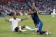 DONETSK, UKRAINE - JUNE 11: Glen Johnson of England and Franck Ribery of France react during the UEFA EURO 2012 group D match between France and England at Donbass Arena on June 11, 2012 in Donetsk, Ukraine. (Photo by Scott Heavey/Getty Images)